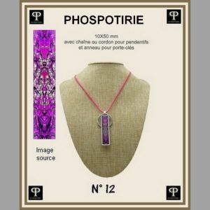 Phospotirie version TOTEM 10X50 mm N°12 pour pendentifs ou porte-clés