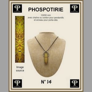 Phospotirie version TOTEM 10X50 mm N°14 pour pendentifs ou porte-clés